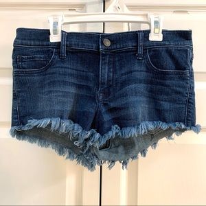 Abercrombie & Fitch Dark Blue Wash Fringe Shorts 4